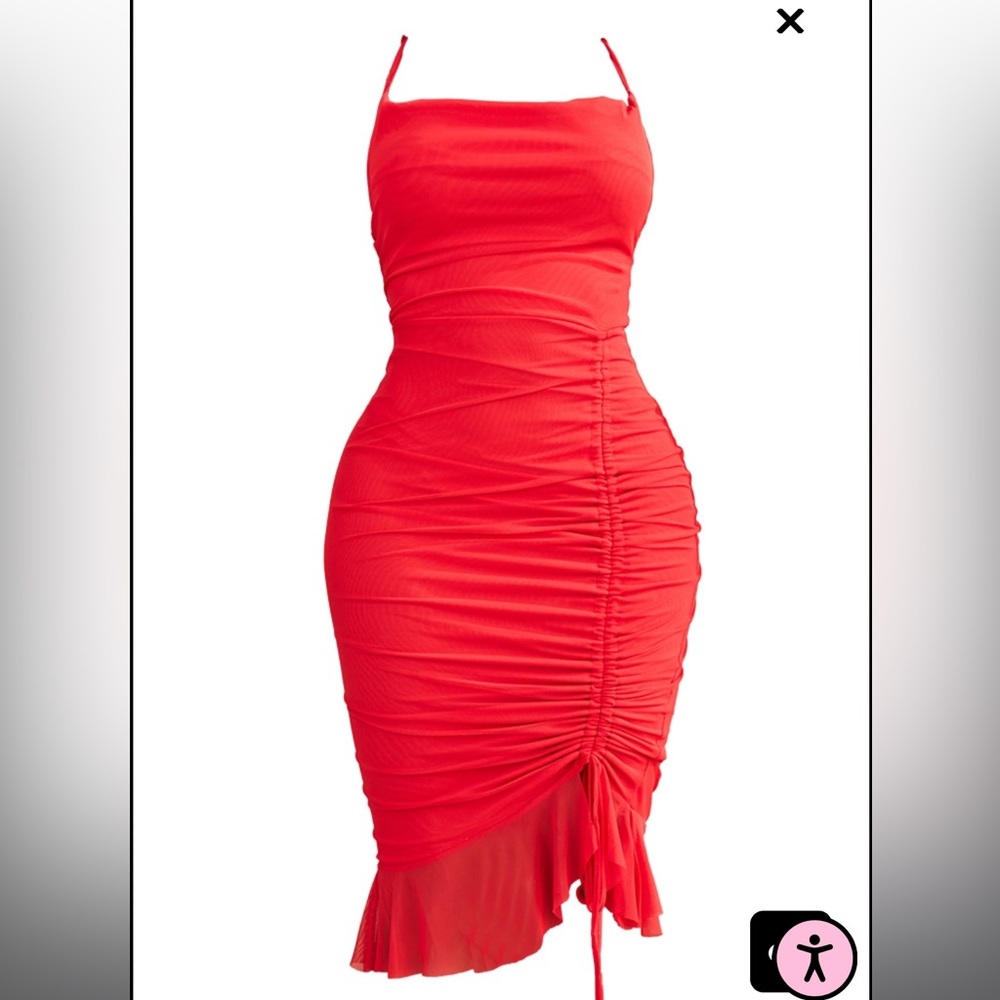 Red Scrunched dress